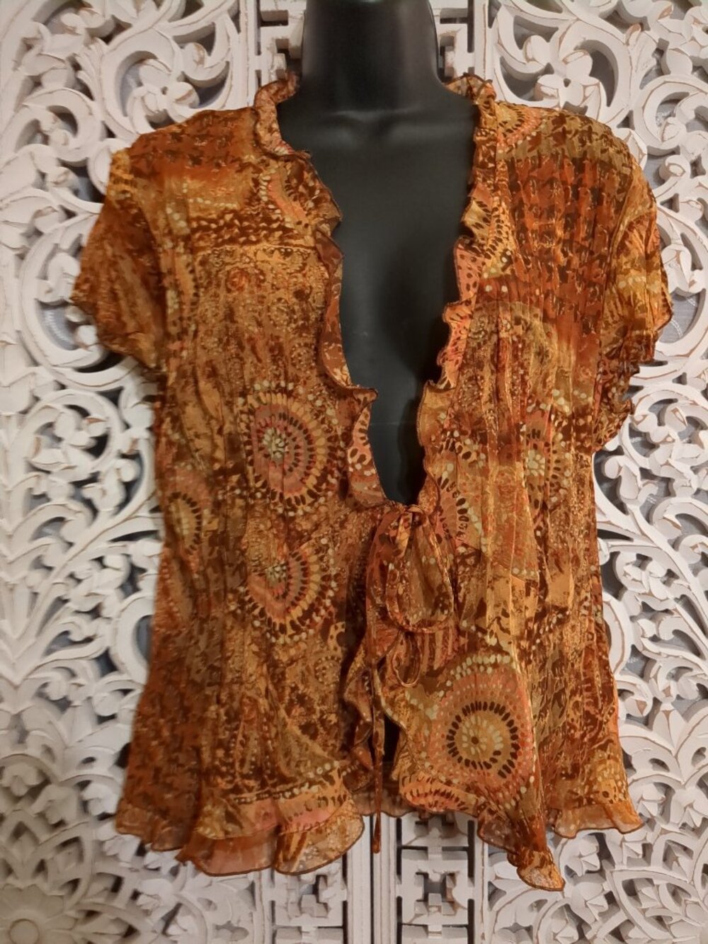P2P 22" 🌻🌼🌻🌼🌻Short Sleeve Tie Top Blouse